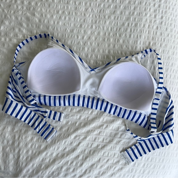 Kona Sol Plus Size Bikini Top Blue Stripe, 20W - Picture 8 of 11